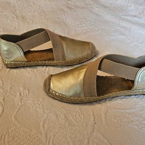 Tory Burch Metallic Gold Espadrilles